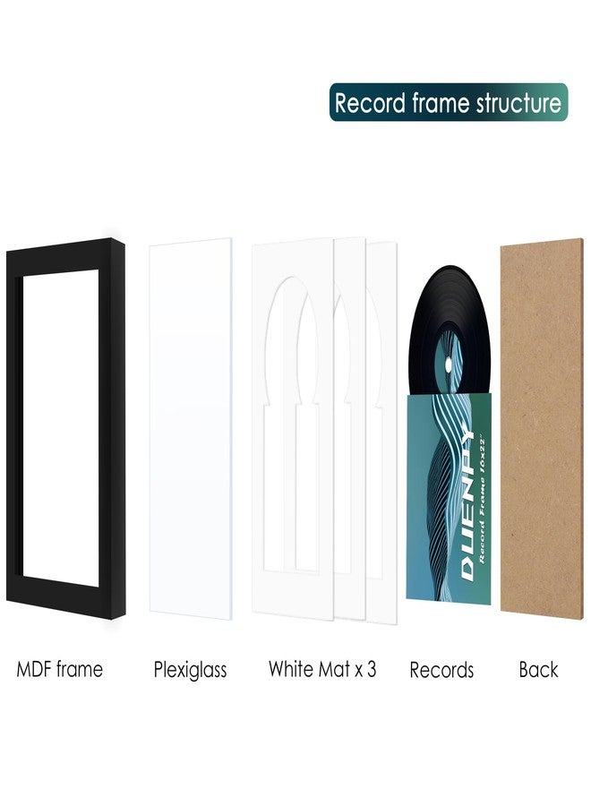 DUENPY Vinyl Record Display Frame 16x22 Inches Display Record Album and 12.5x12.5 Album Cover Art（White Bottom Mat） Wall Mount - Image 3